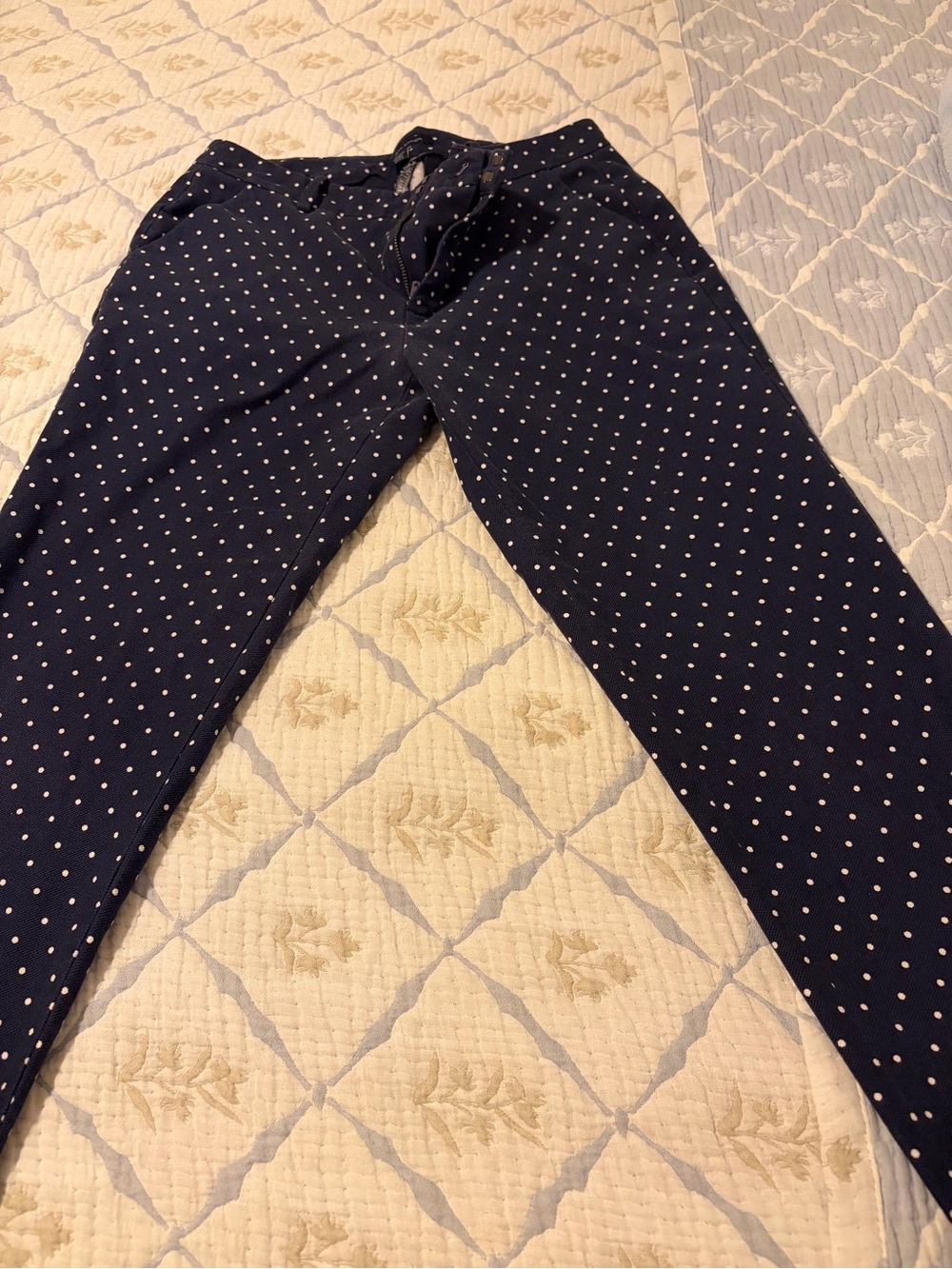 Tommy Hilfiger Navy Skinny Jeans with White Polka Dots